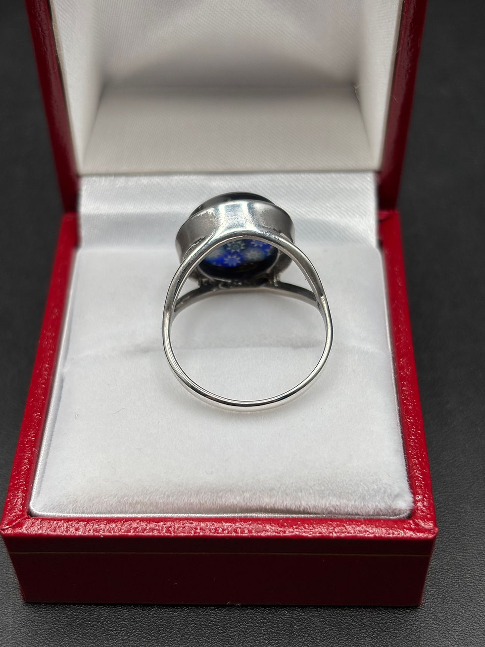 Thumbnail: Vintage 1970’s 925 Silver & Caithness Milleflori Ring 