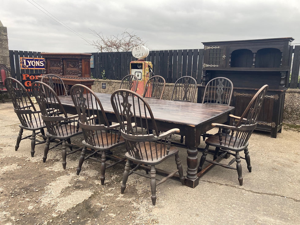 Thumbnail: ON SALE Huge Refractory Jacobean Style Dining Table Ten Feet Long Seats 12 Pla