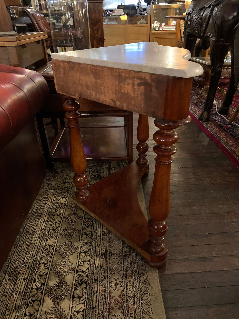 Thumbnail: Victorian Mahogany Marble Topped Corner Wash Stand