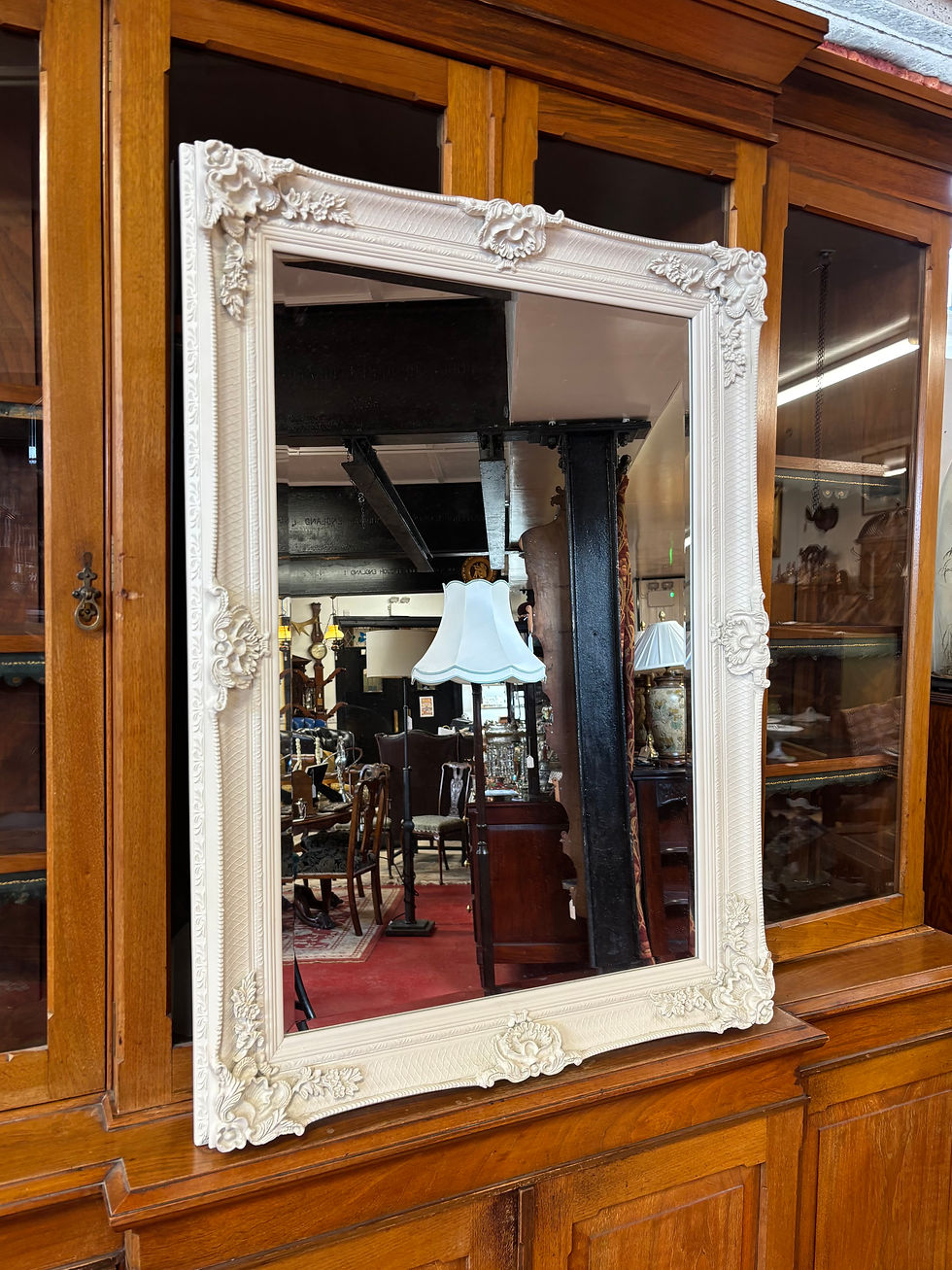 Thumbnail: Large Decorative Beveled Mirror White Decorative Frame Landscape or Portrait