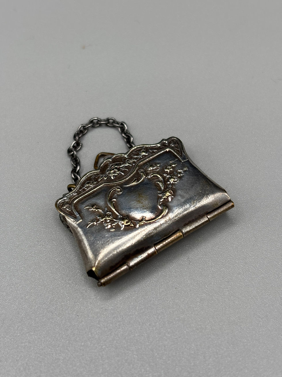 Thumbnail: Victorian Silver Plated French Paris Accordian Photo Album Pendant Souvenir Purs