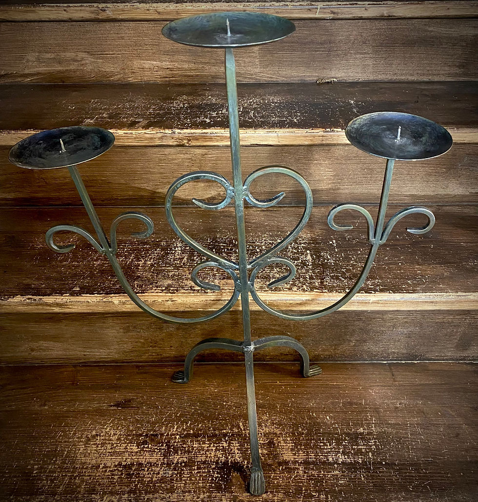 Thumbnail: Wrought Iron 3 -Arm Candle Holder