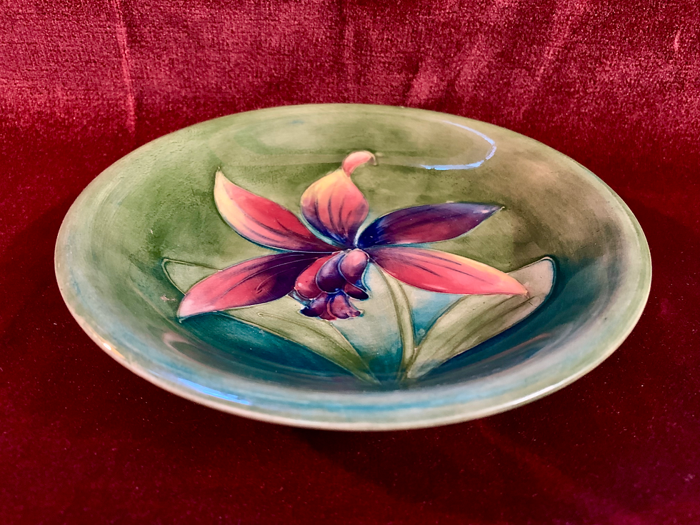 Thumbnail: Moorcroft Art Pottery Orchid Design Plate 