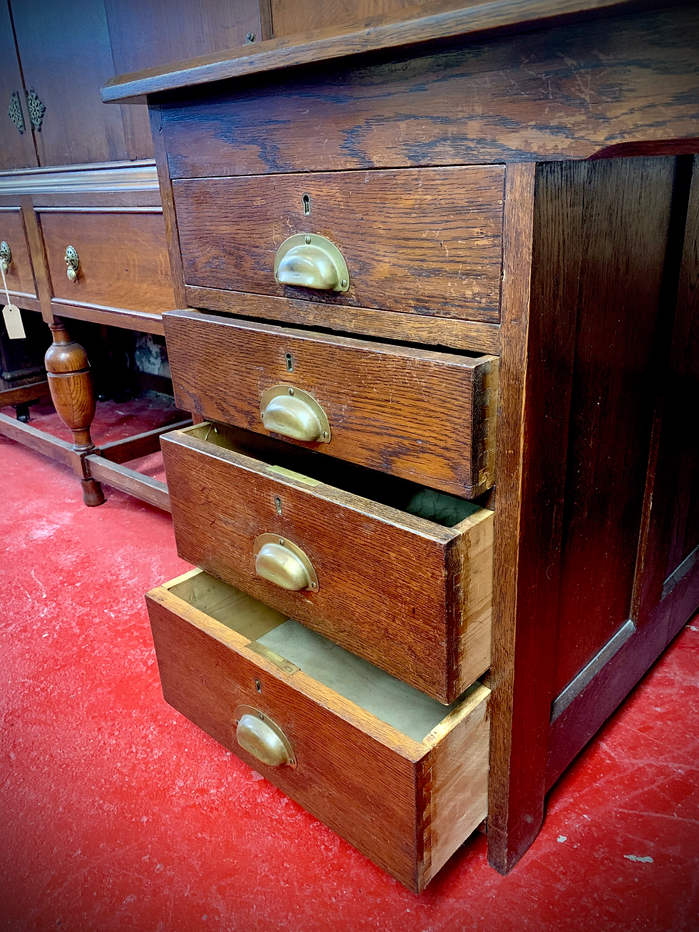 Thumbnail: 1930’s Solid Oak Twin Pedestal Desk