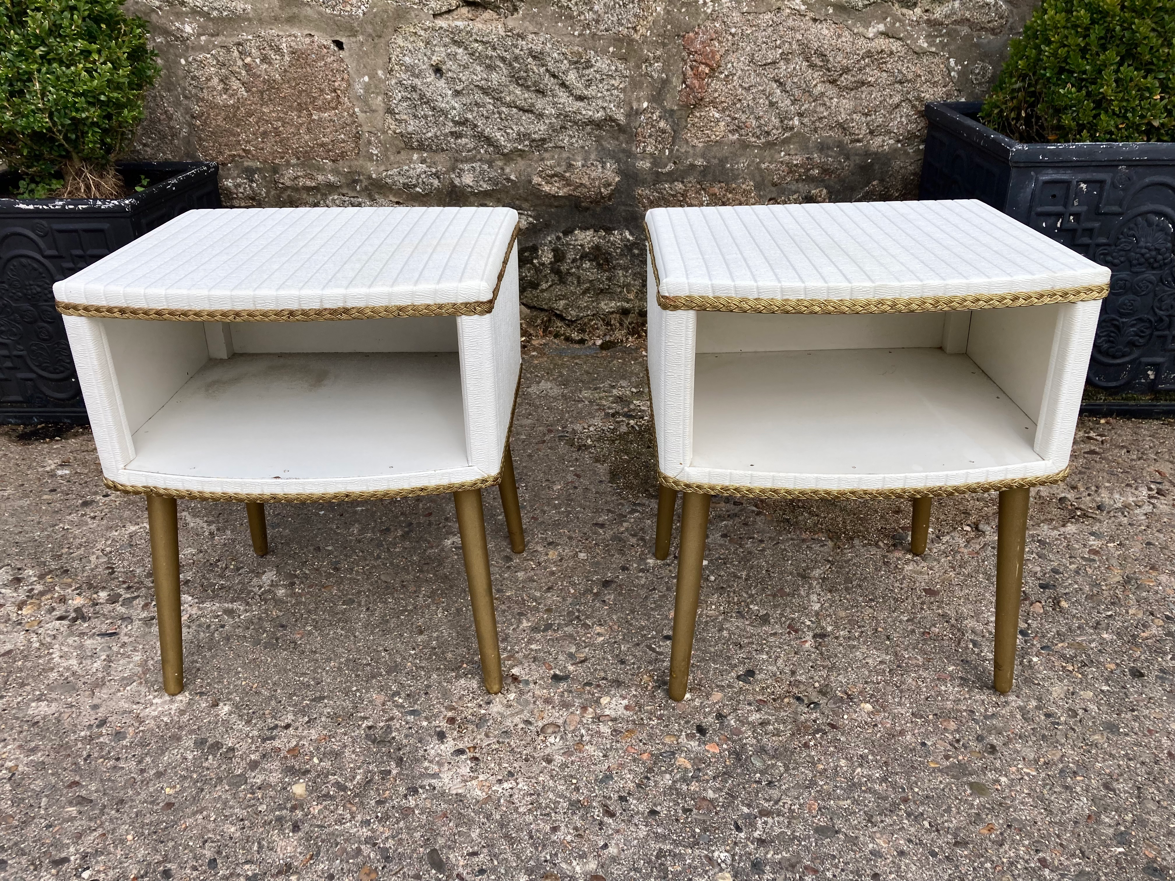 1950’s Rare Pair of Kraft Mid Century Modern Bedside Tables