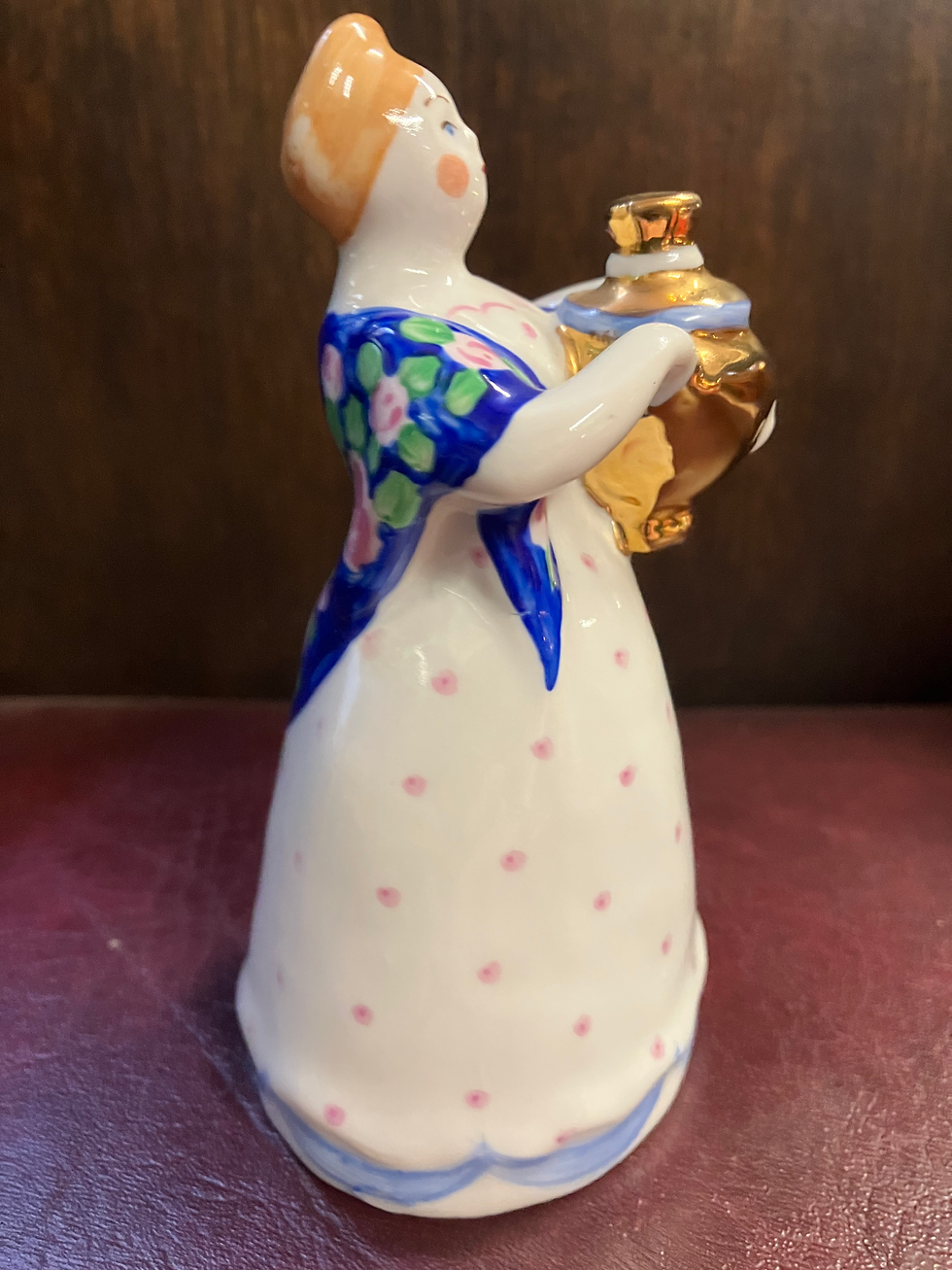Thumbnail: Gzhel Pottery Woman carrying an Urn 