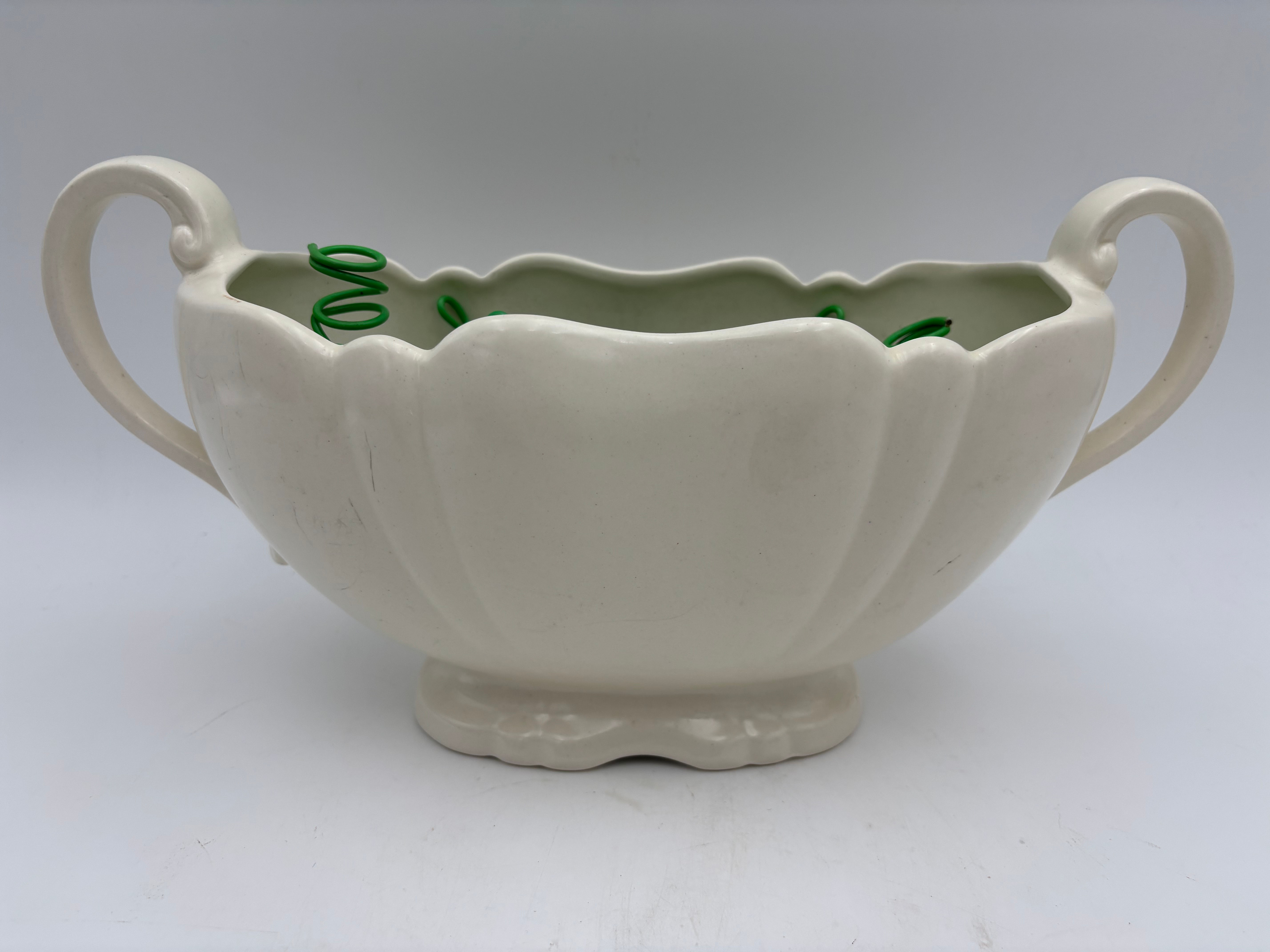 Art Deco Crown Devon Cream Pottery Mantle Vase 