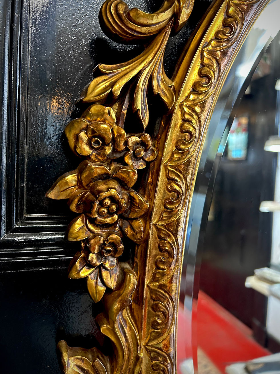 Thumbnail: Baroque Style Gilt Oval Bevelled Mirror 