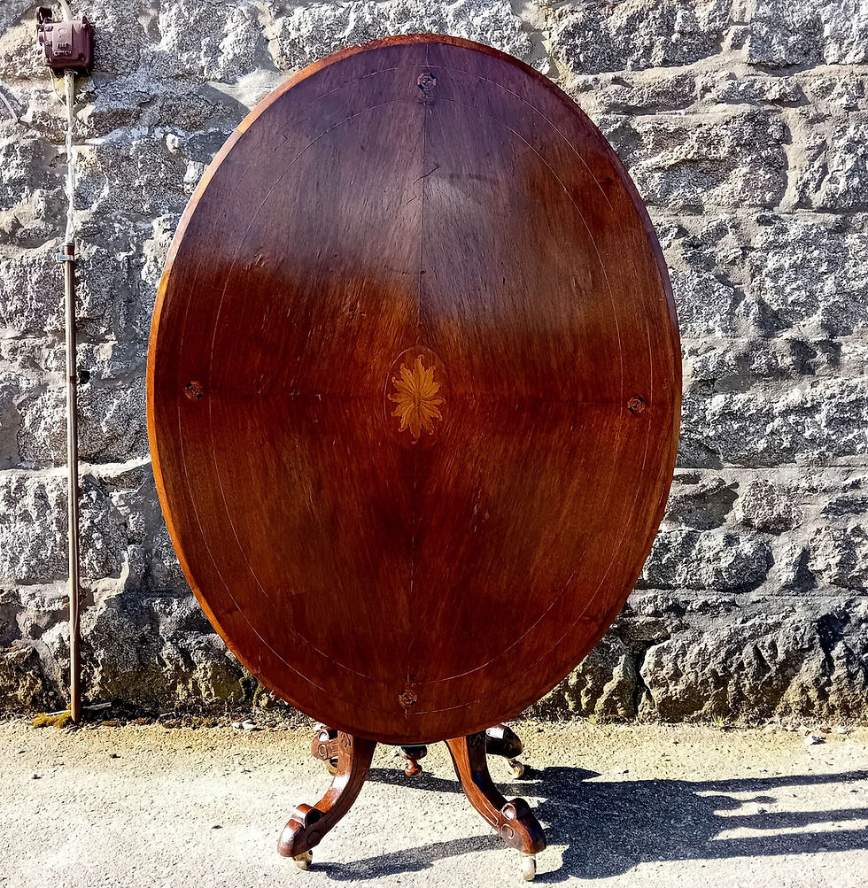 Thumbnail: Tilt Top Dining Table Victorian Mahogany Marquetry Inlay ON SALE