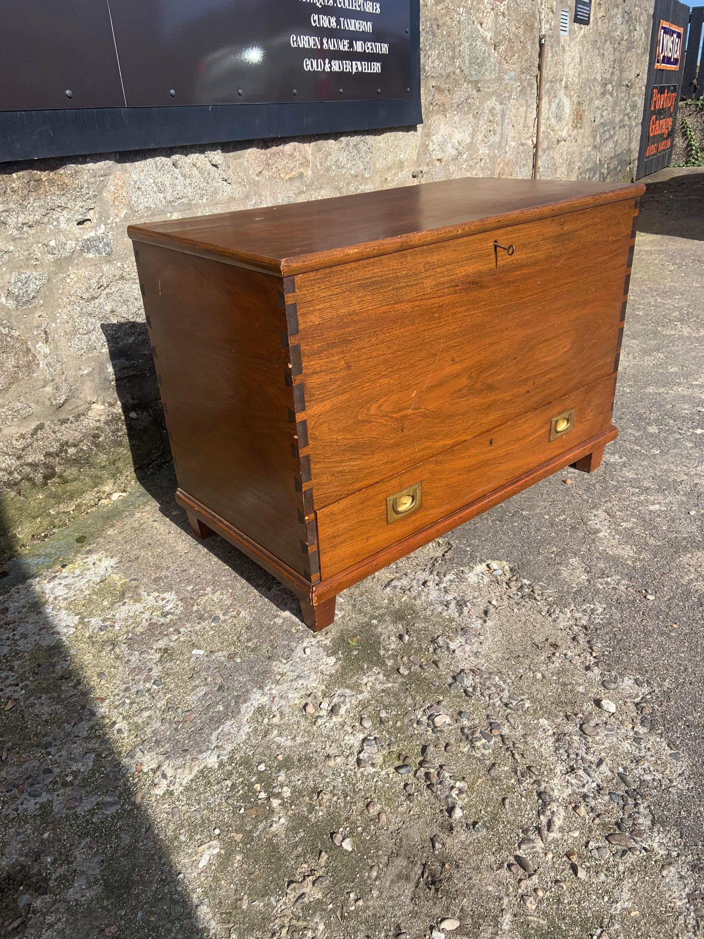 Vintage Pine Kist, with warm Oak Stain, bottom draw with key