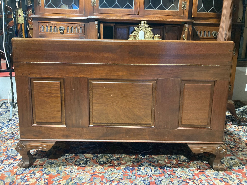 Thumbnail: Large Vintage Style Chinese Carved Camphor Wood Carved Chest