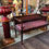 Thumbnail: Victorian Chesterfield style leather snooker hall bench,