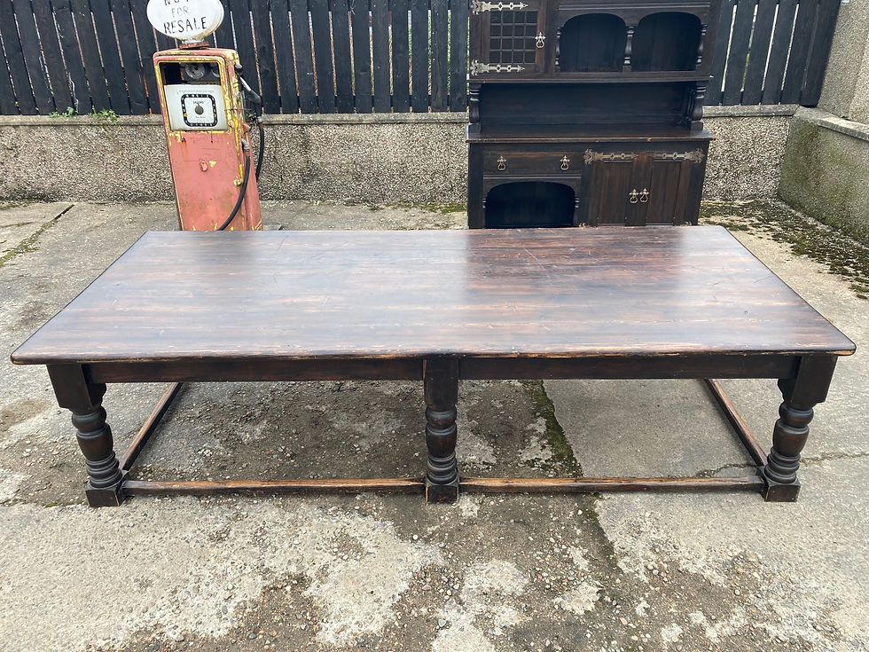 Thumbnail: ON SALE Huge Refractory Jacobean Style Dining Table Ten Feet Long Seats 12 Pla
