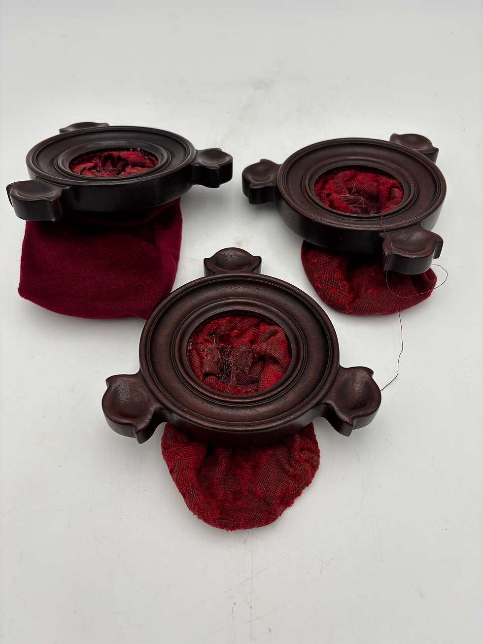 Thumbnail: Vintage Oak & Red Velvet Church Collection Pouch Religious 
