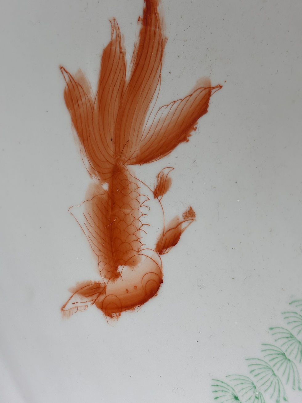 Thumbnail: Large Vintage Chinese porcelain "Famille Rose" style fish bowl or jardiniere