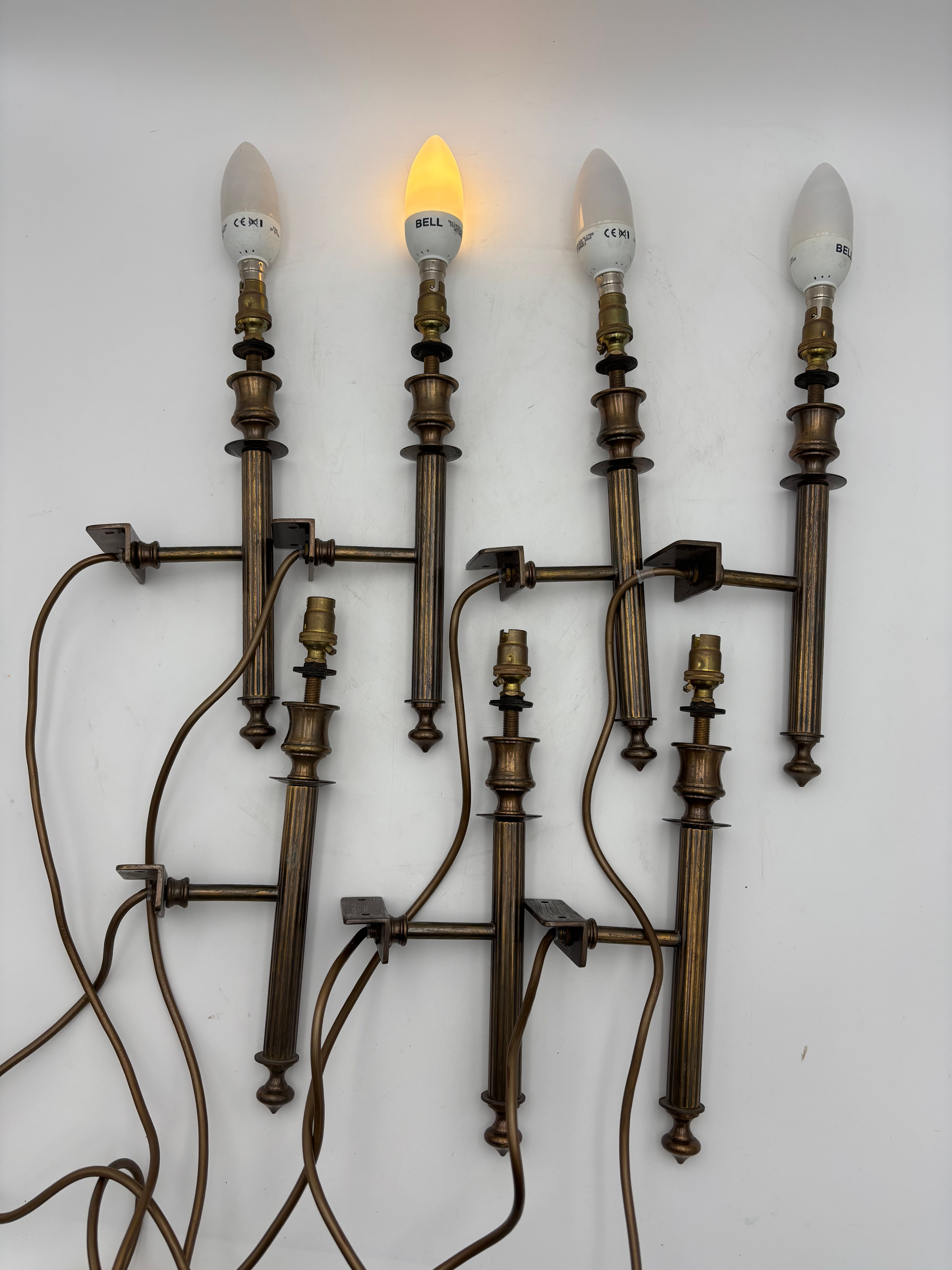 Georgian Style Corinthian Antique Brass effect Wall Lights fitted with Brackets