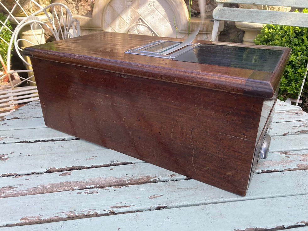 Thumbnail: Vintage Wooden Till Cash Register Cabinet Box With Bell Ring.
