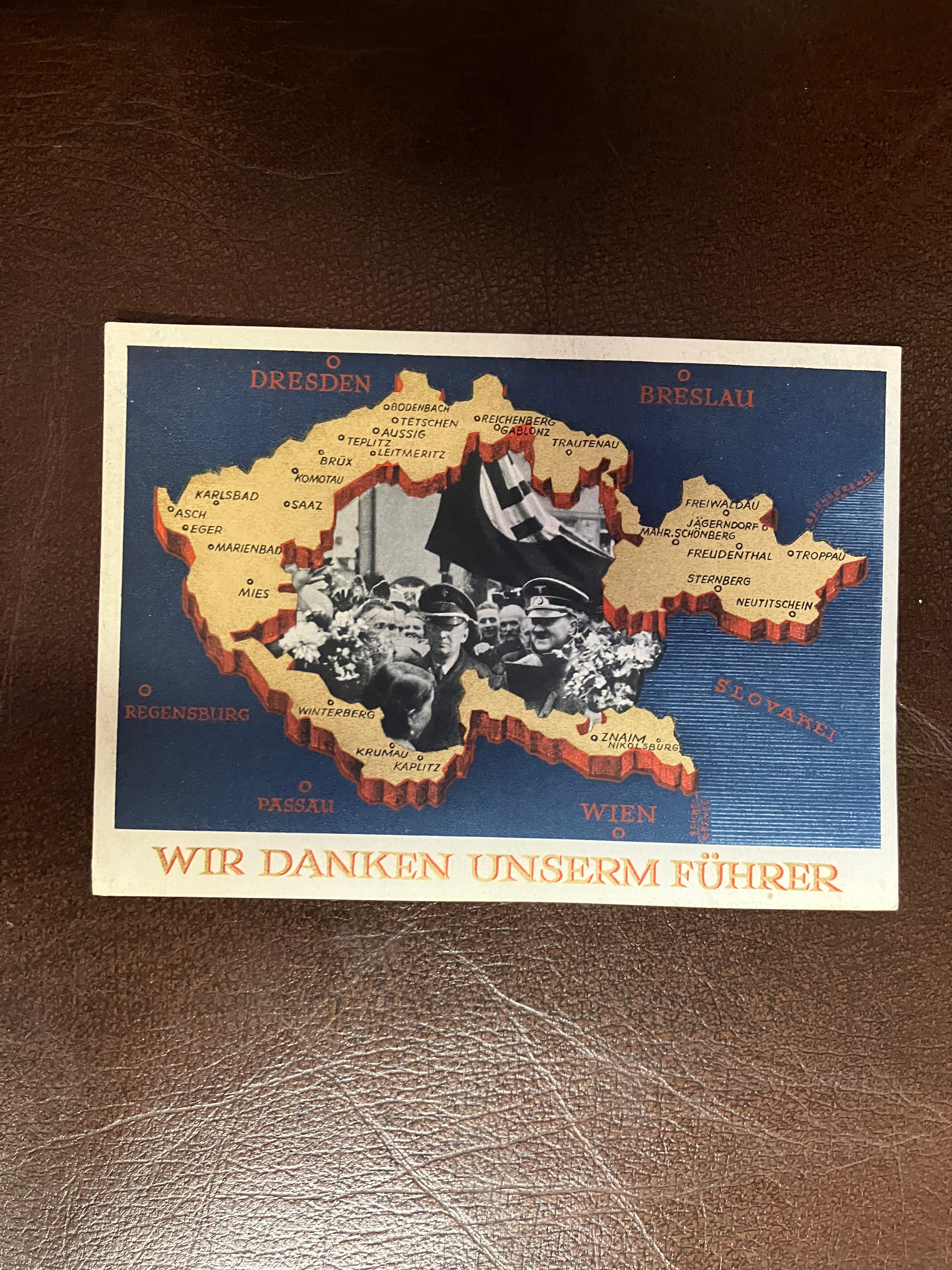 WW2 Nazi Germany Patriotic postcard “Wir Danken Unserm Führer”