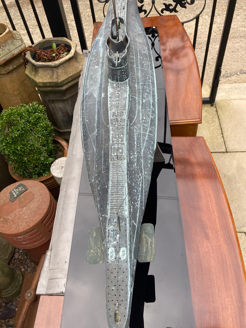 Thumbnail: Submarine Sculpture by Tom McKendrick on Stand on Stand in Perspex Show Case.