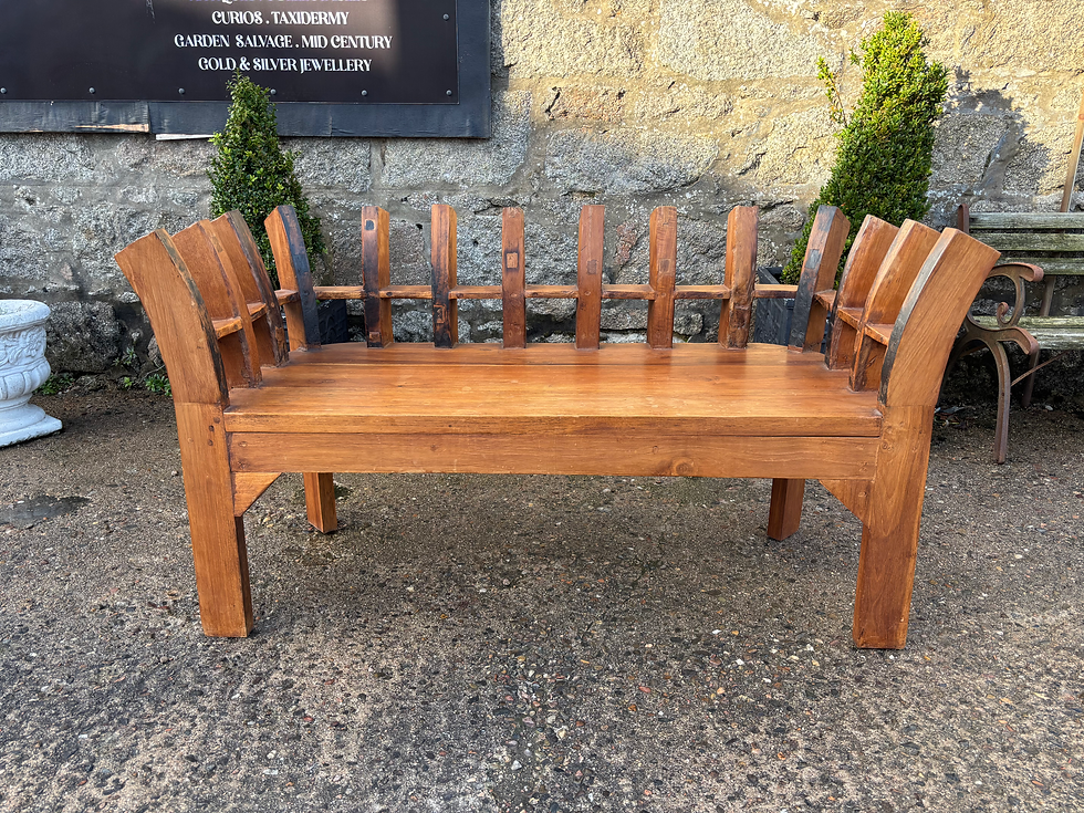 Thumbnail: Bespoke Reclaimed Outdoor Garden Bench Hardwood Teak in an Unusual Design
