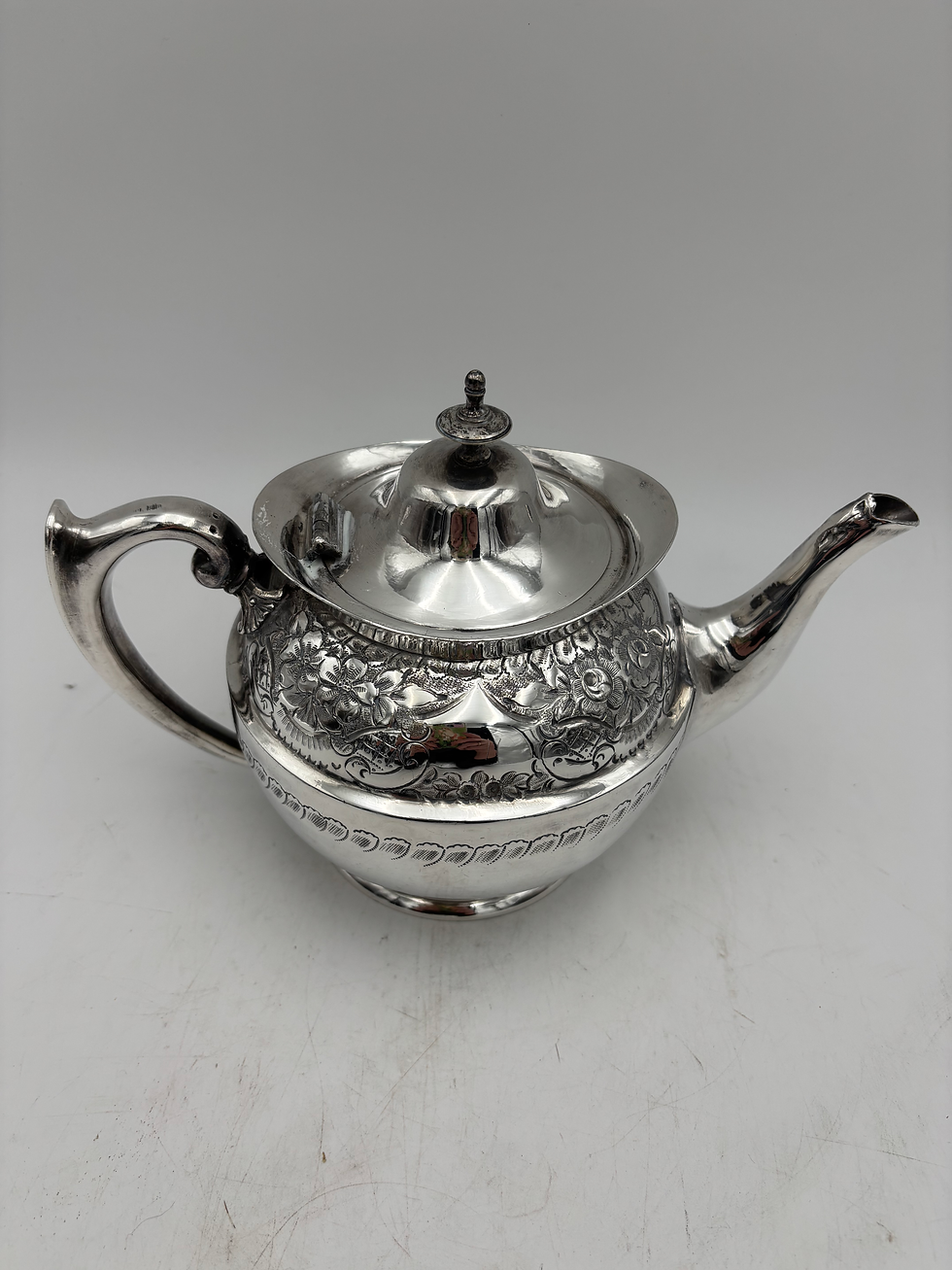 Thumbnail: HL & Co England Silver Plate Embossed Tea Pot