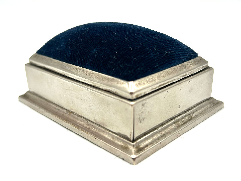 Thumbnail: Vintage Stainless Steel Pin Cushion With Pin Drawer