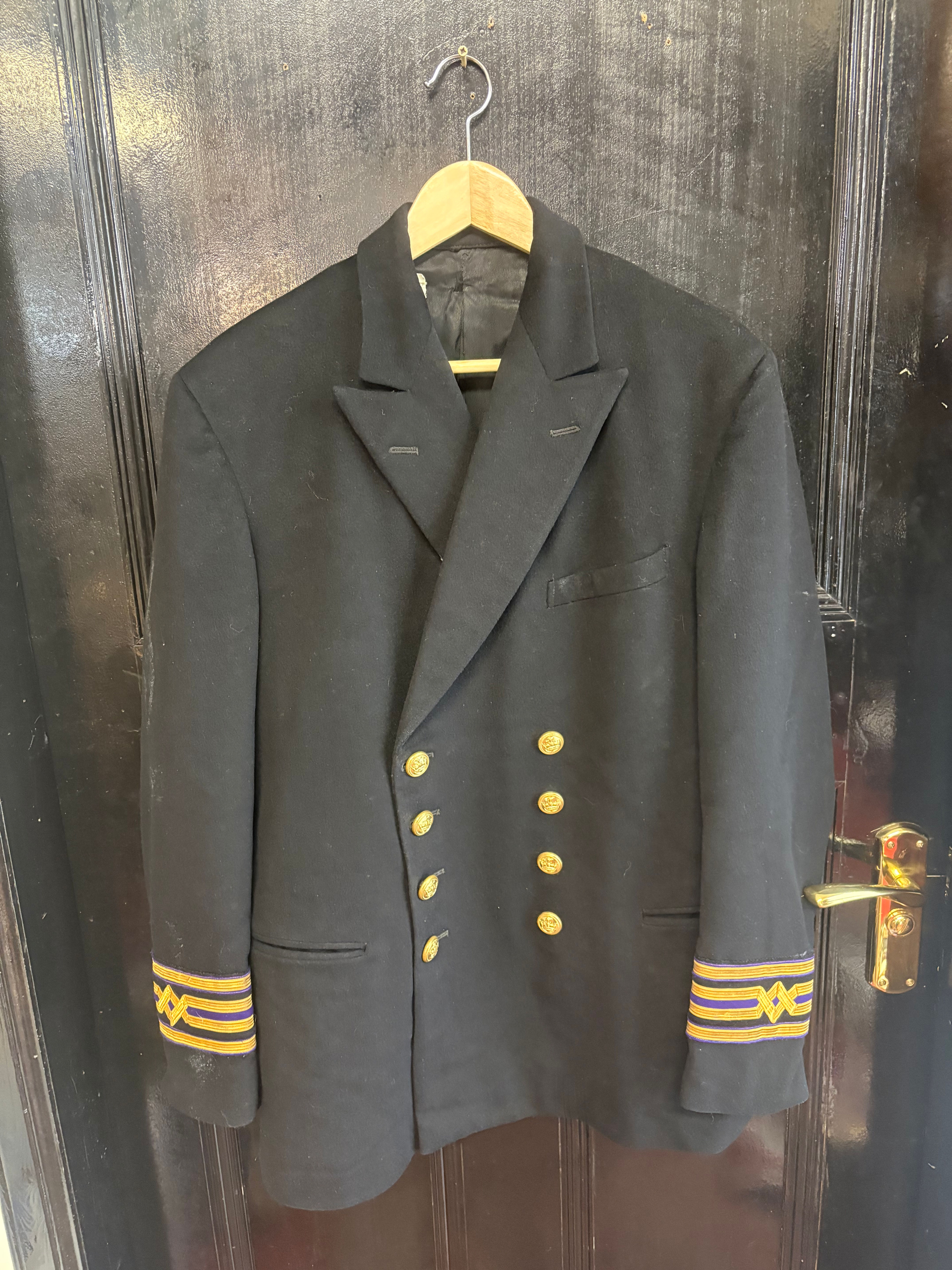 Vintage Merchant Navy Officers Dress Jacket with 2nd Engineer Rank Ensignia