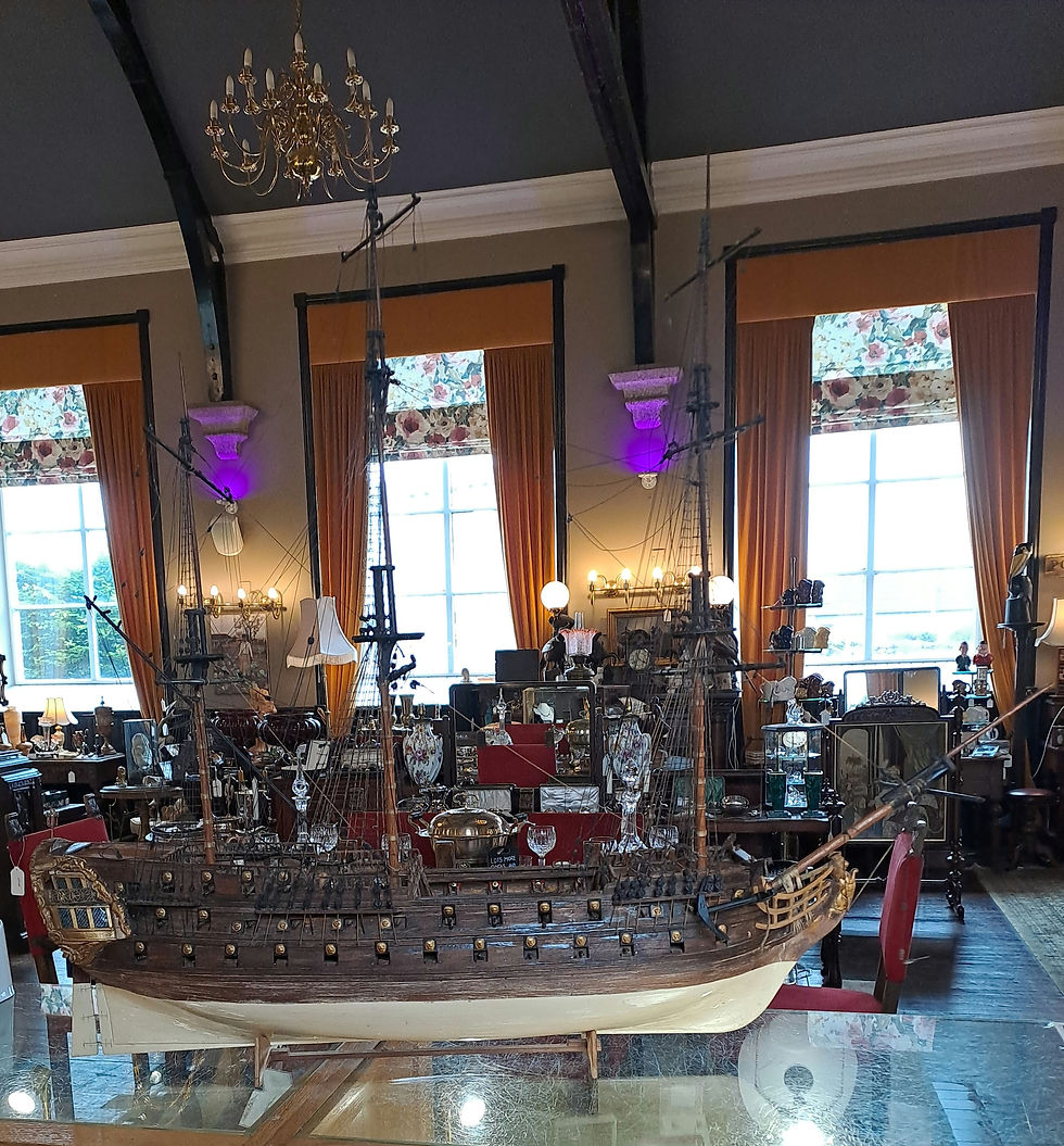 Thumbnail: Large-scale, handmade model of an historic warship, potentially resembling the H