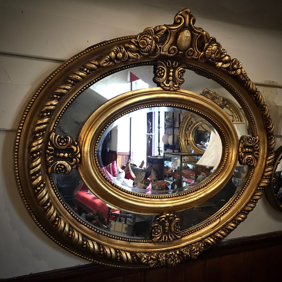 Thumbnail: ON SALE Large Oval Gilt Framed Mirror