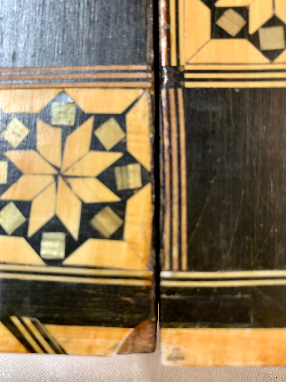Thumbnail: Middle Eastern Mosaic Wooden Inlaid Marquetry Box with Hand Carved Wooden and Bo