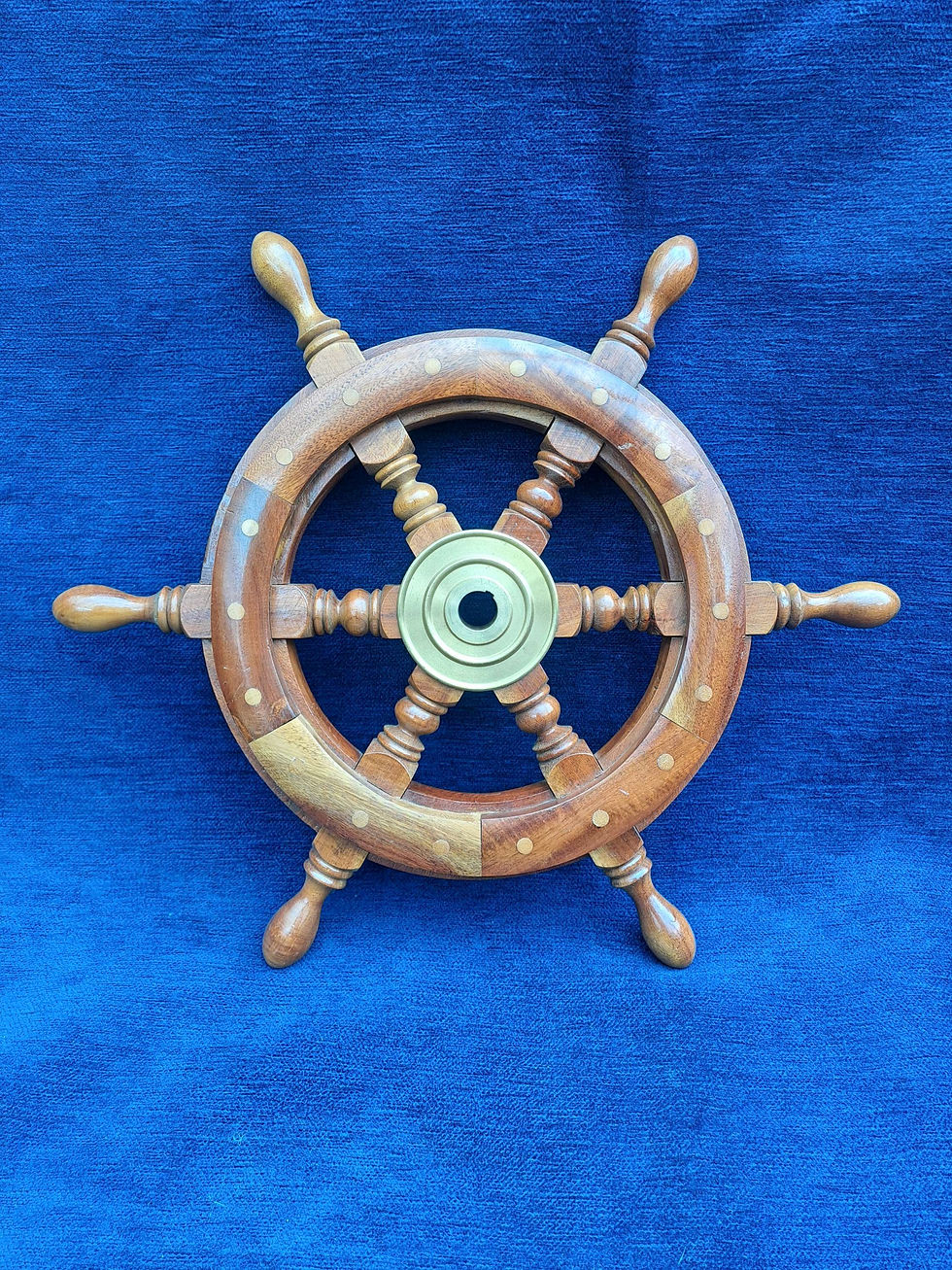 Thumbnail: Vintage 17" Mahogany Ship's / Yacht Wheel