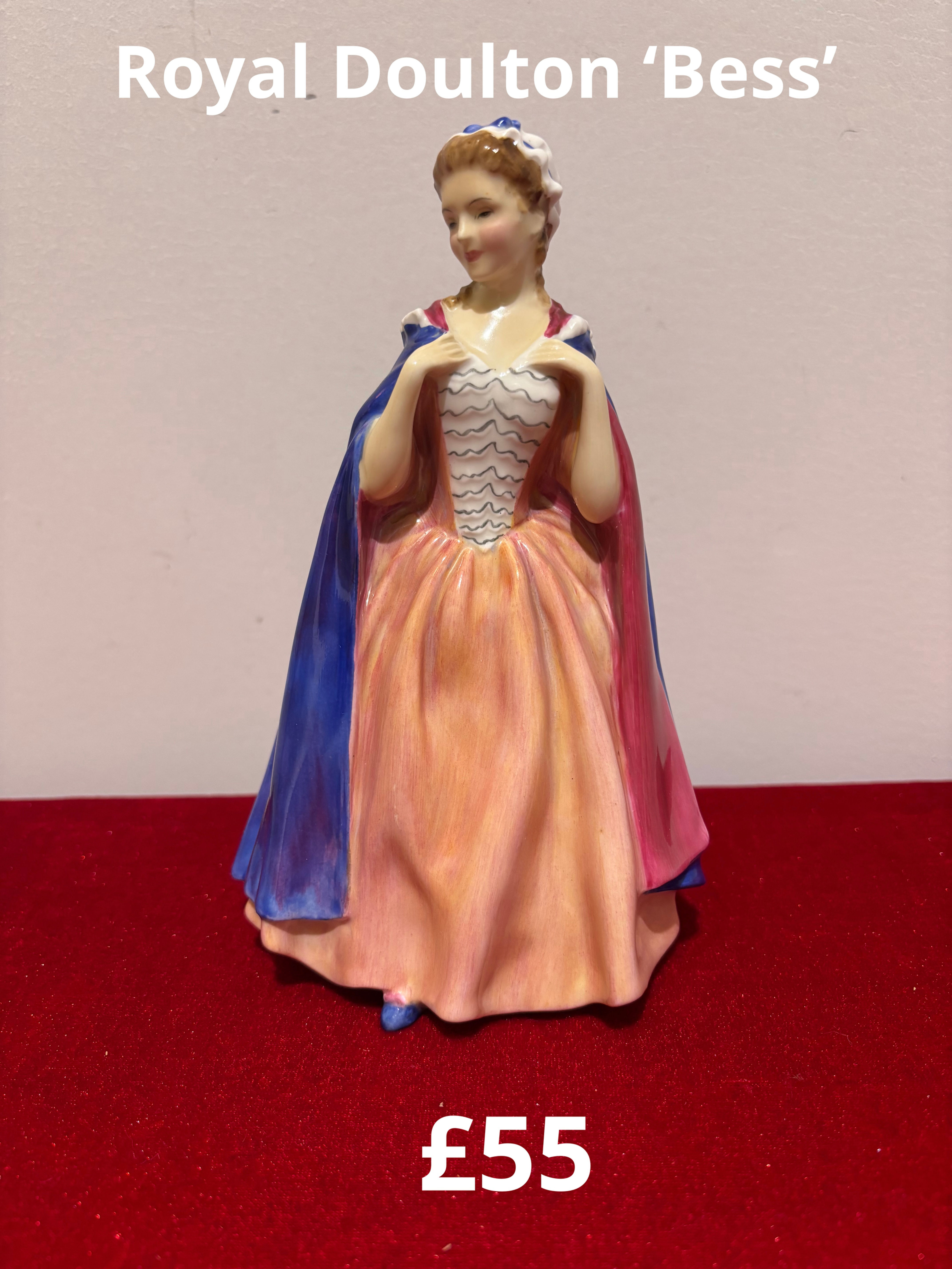 Vintage Royal Doulton Porcelain Figurine “Bess” HN.2003 Antique Painted Lady 
