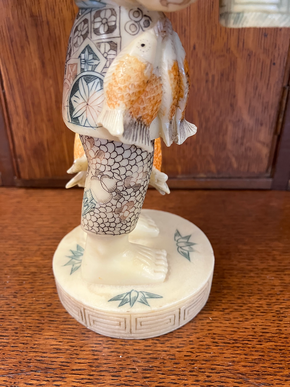 Thumbnail: Reproduction Resin Japanese Natsuke Man carrying Fish