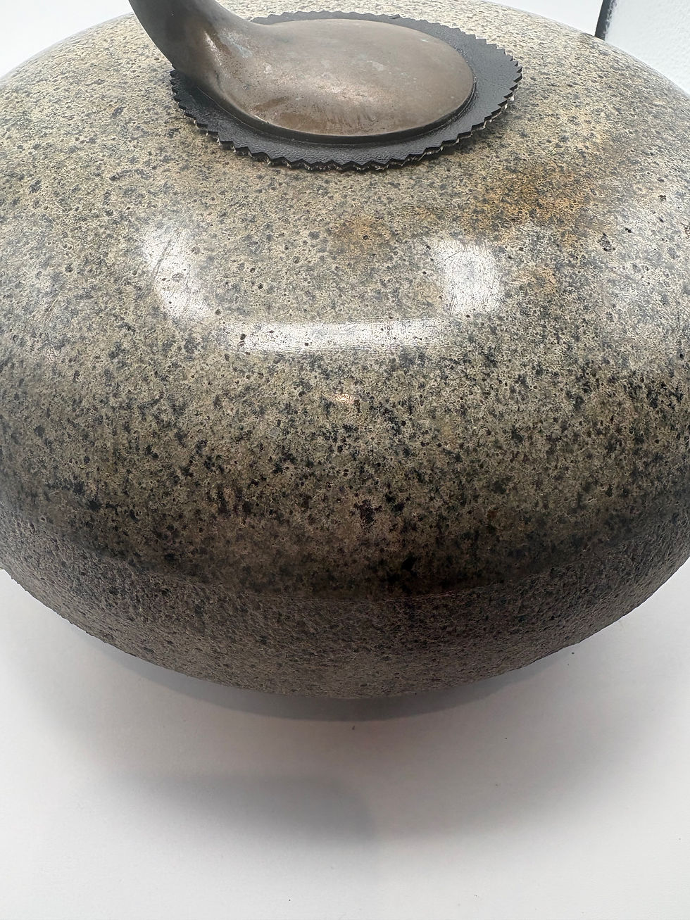 Thumbnail: Antique Solid Granite Curling Stone With Handle Original Ailsa Craig Stone Marbl