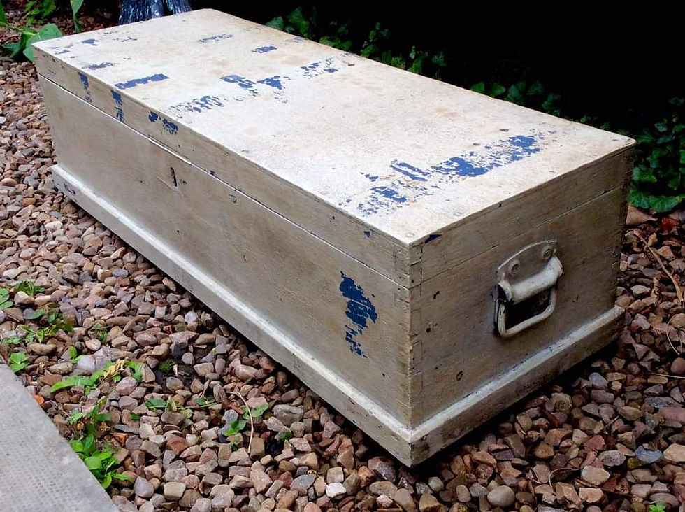 Thumbnail: Vintage Painted Wooden Tool Box