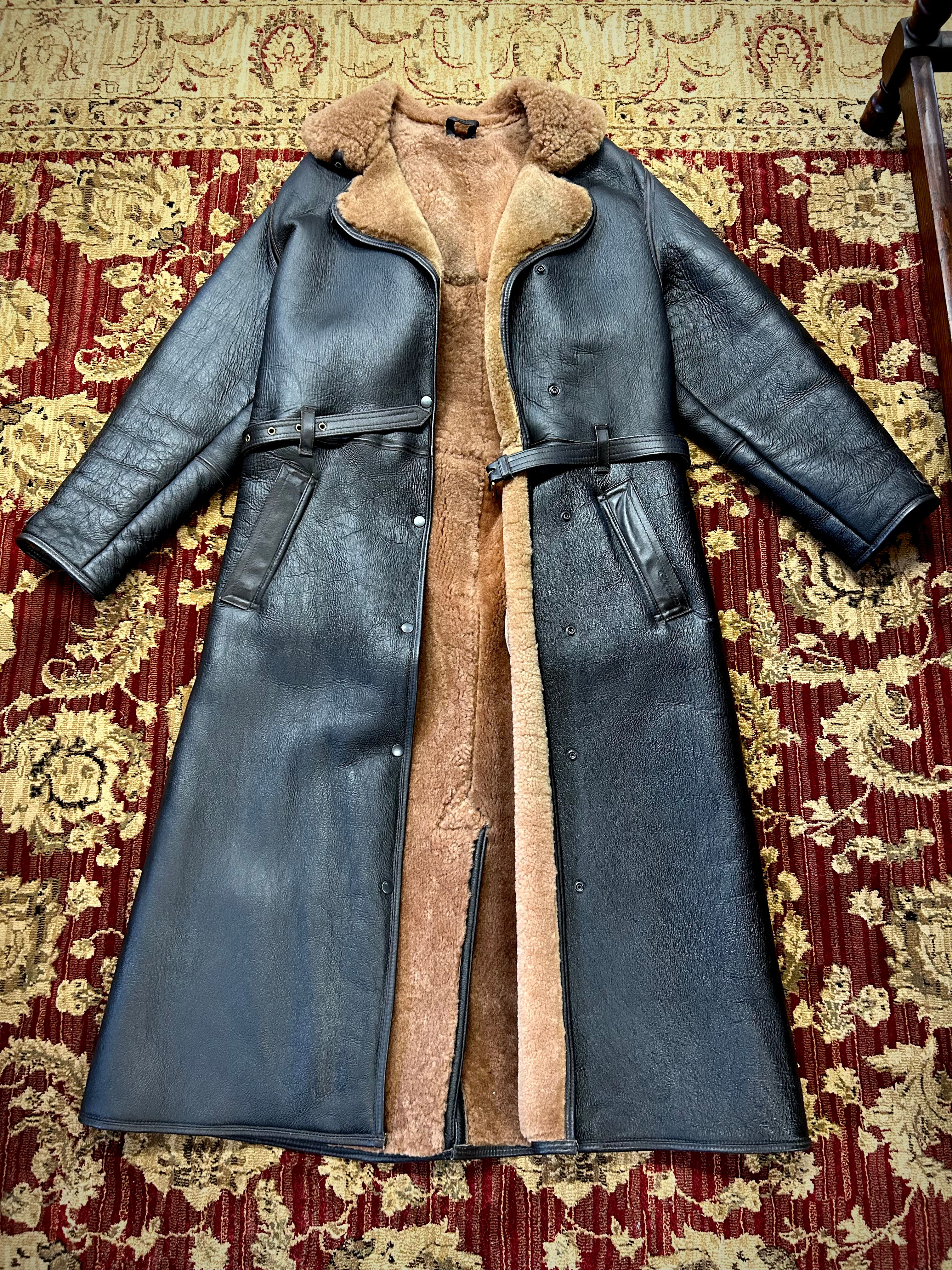 Vintage 1980’s Cirrus England Flight Style Sheepskin Shearling Linked Jacket