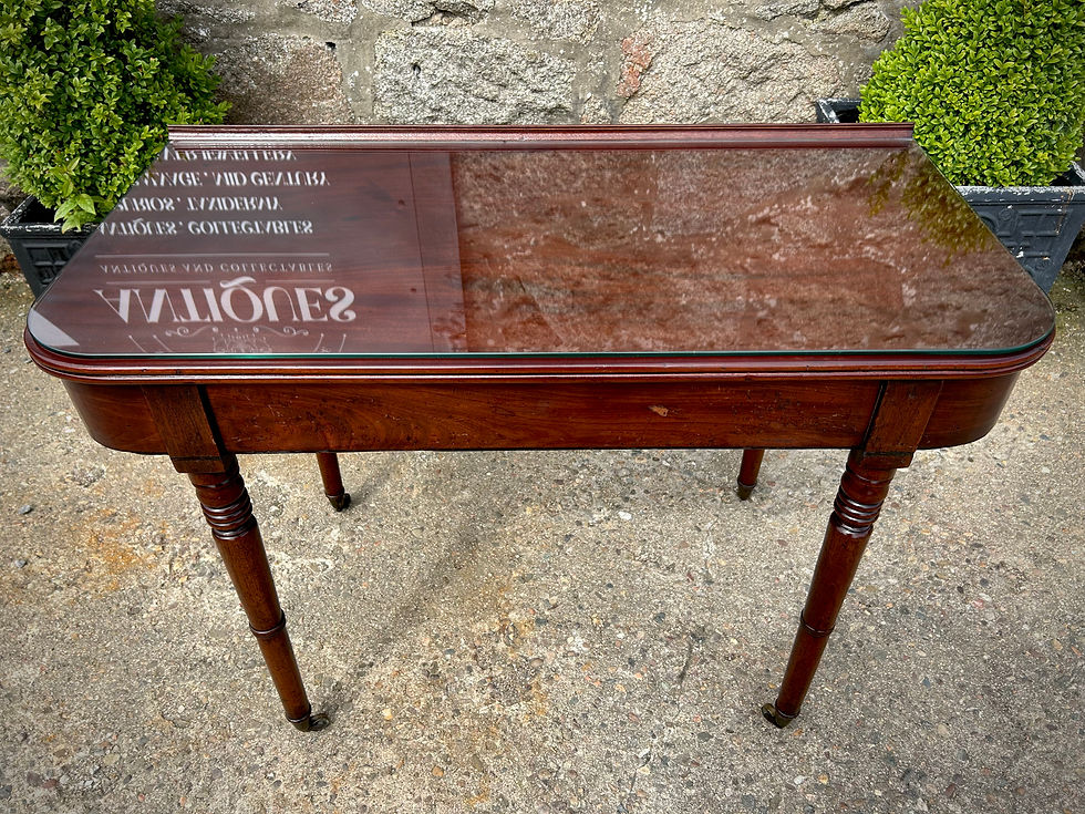 Thumbnail: Victorian Mahogany Glass Topped Console Table 