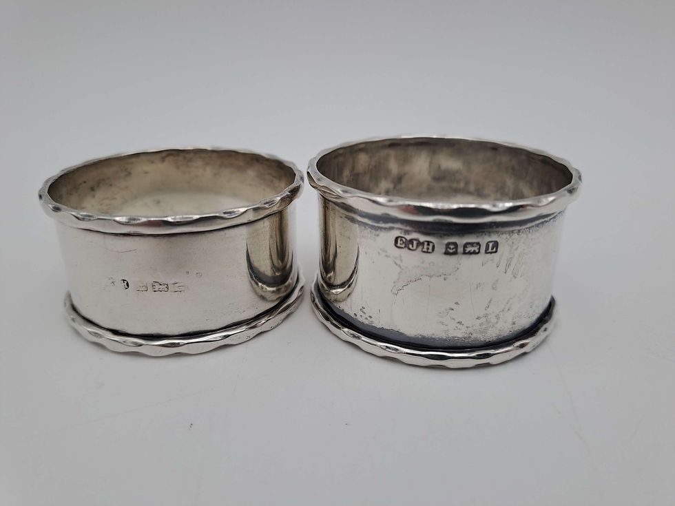 Thumbnail: Pair of Sterling Silver Napkin Rings