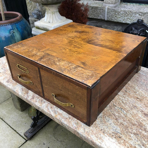 Table Filing Box Antique filing table top filing cabinet | Strichen Antiques