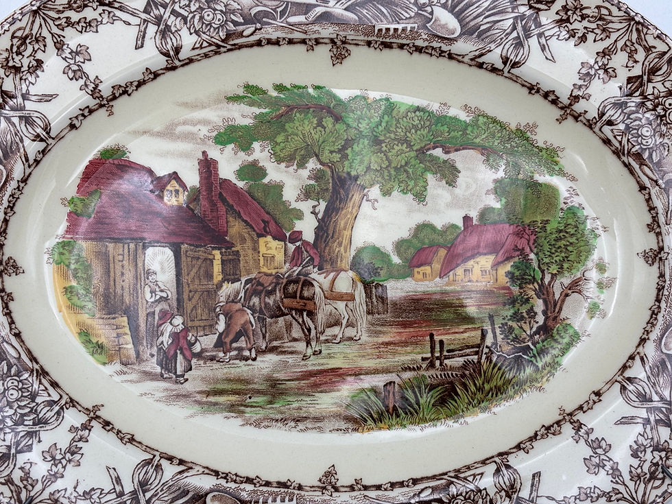 Thumbnail: Clarice Cliff “Rural Scenes" Serving Plate Royal Staffordshire England A J Wilki