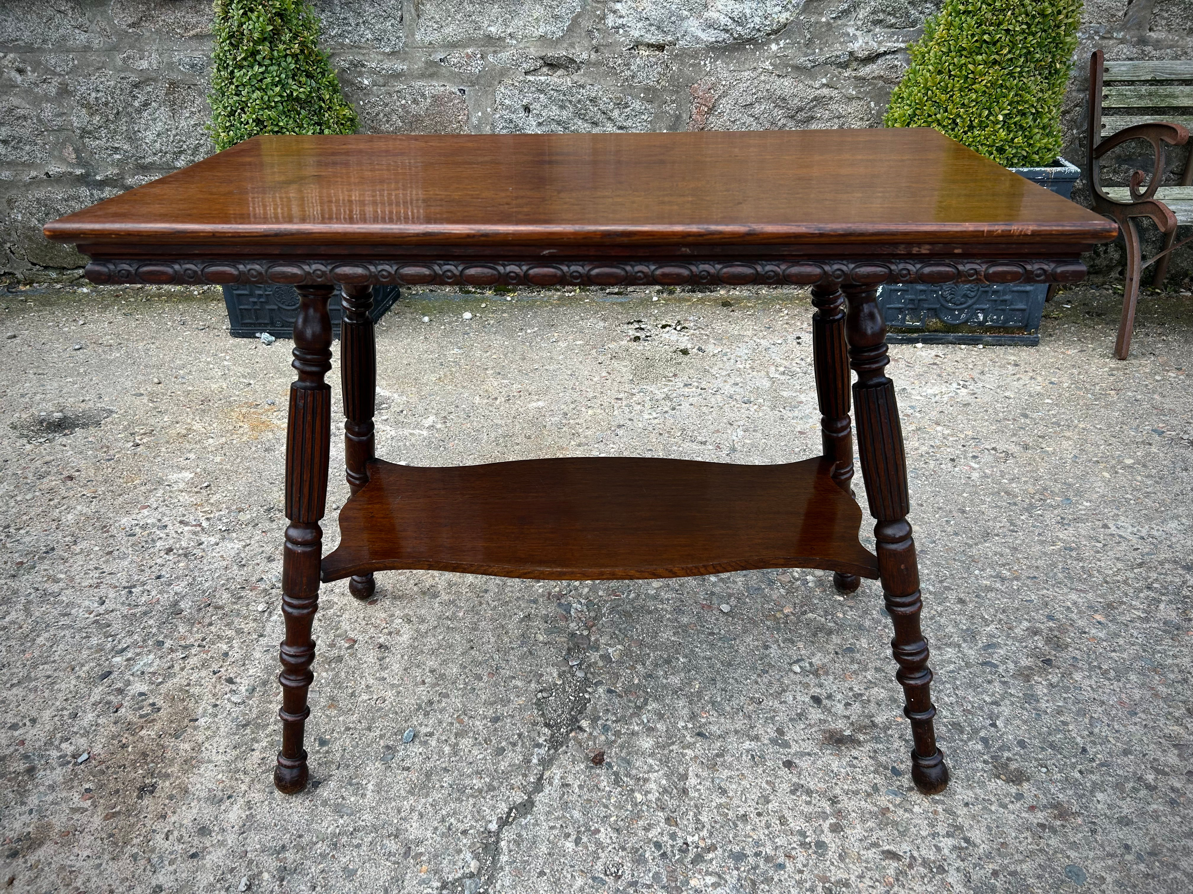 Edwardian Two Tier Oak Occasional Table