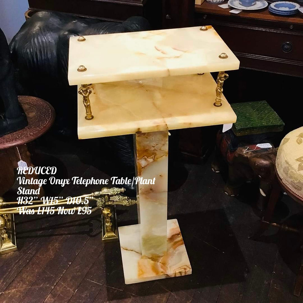 Thumbnail: ON SALE Vintage Onyx Telephone Table/Plant Stand