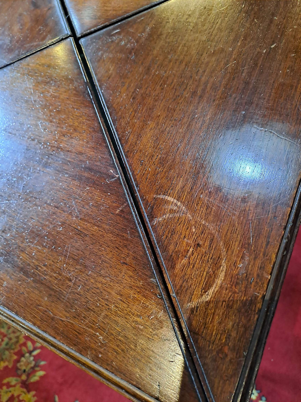 Thumbnail: Edwardian Fold Out Games Card Table on Original Castors