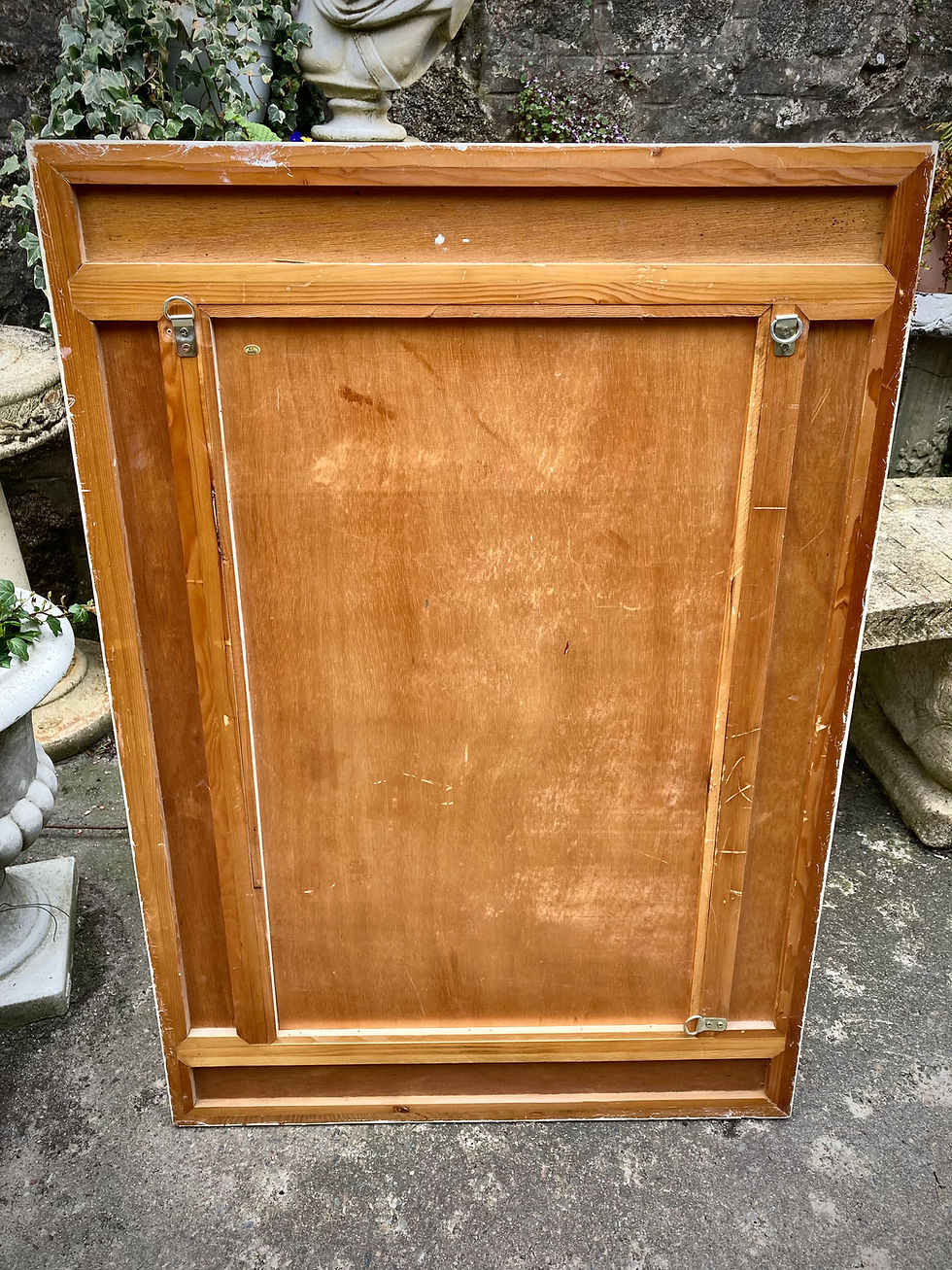 Thumbnail: White Painted Wooden And Rattan Framed Mirror 