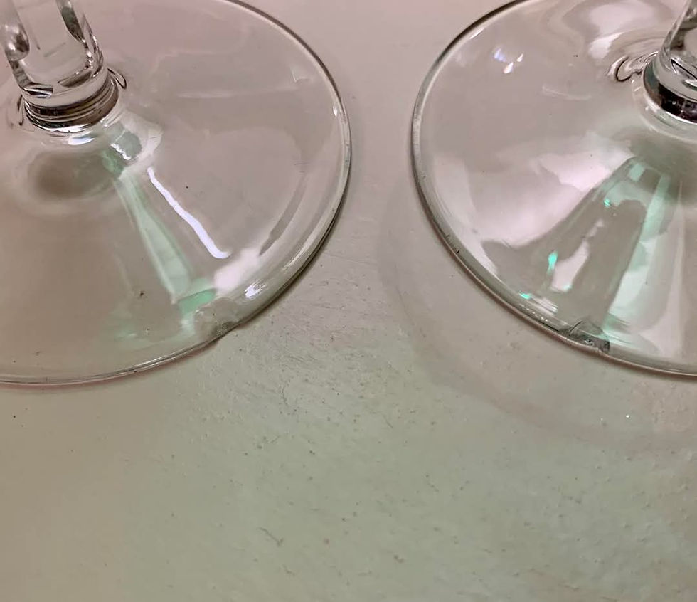 Thumbnail: Set of five large 1930’s Bohemian Crystal wine Glasses. Beautiful Emerald Green