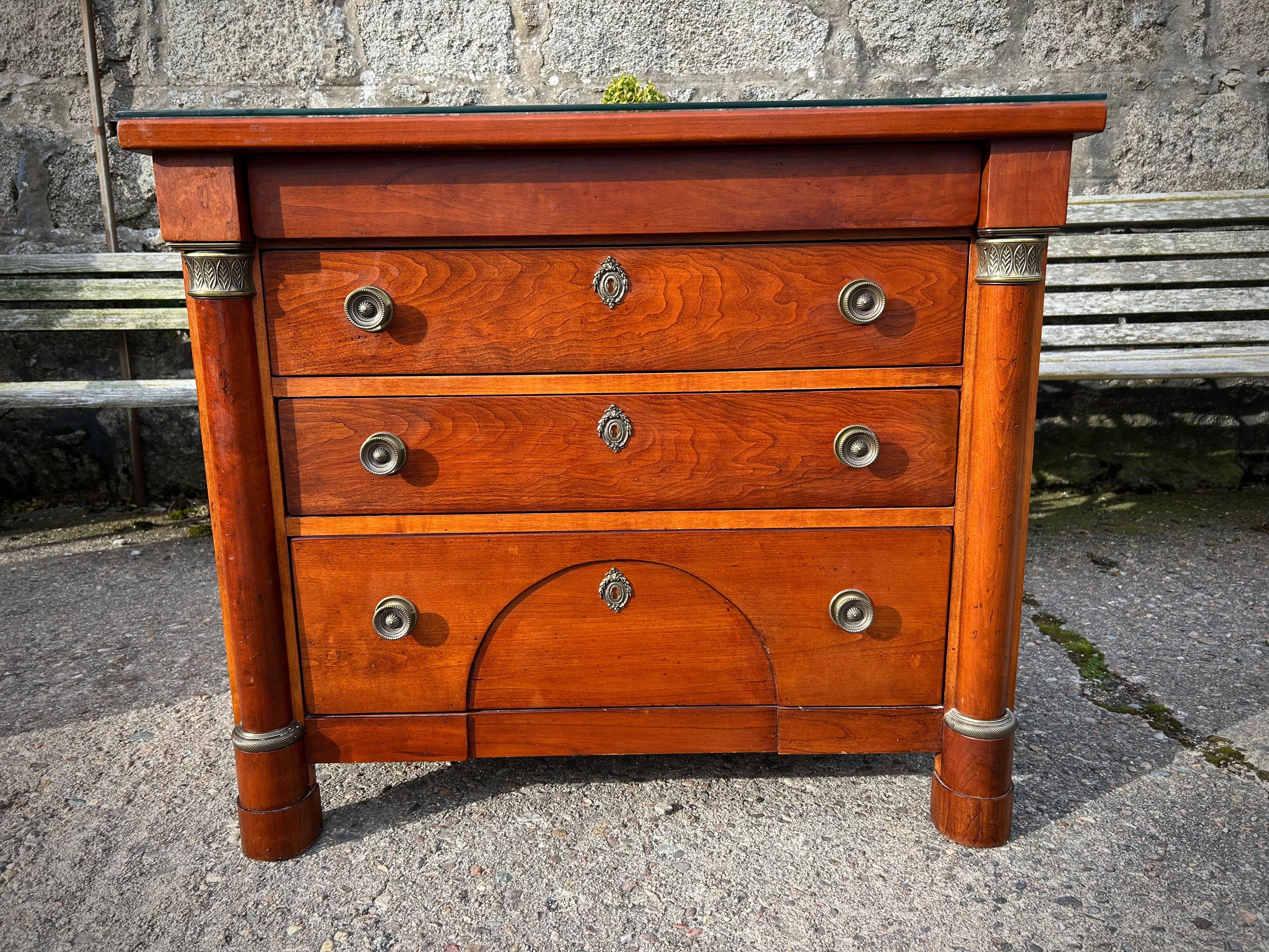 Lexington French Empire Style Cherry Wood Chest Of Drawers Bedside Cabinet