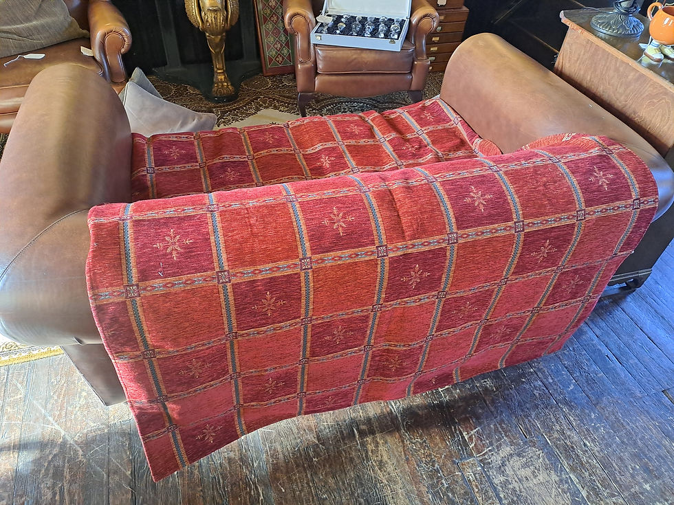 Thumbnail: Vintage Lightweight Red & Gold Throw