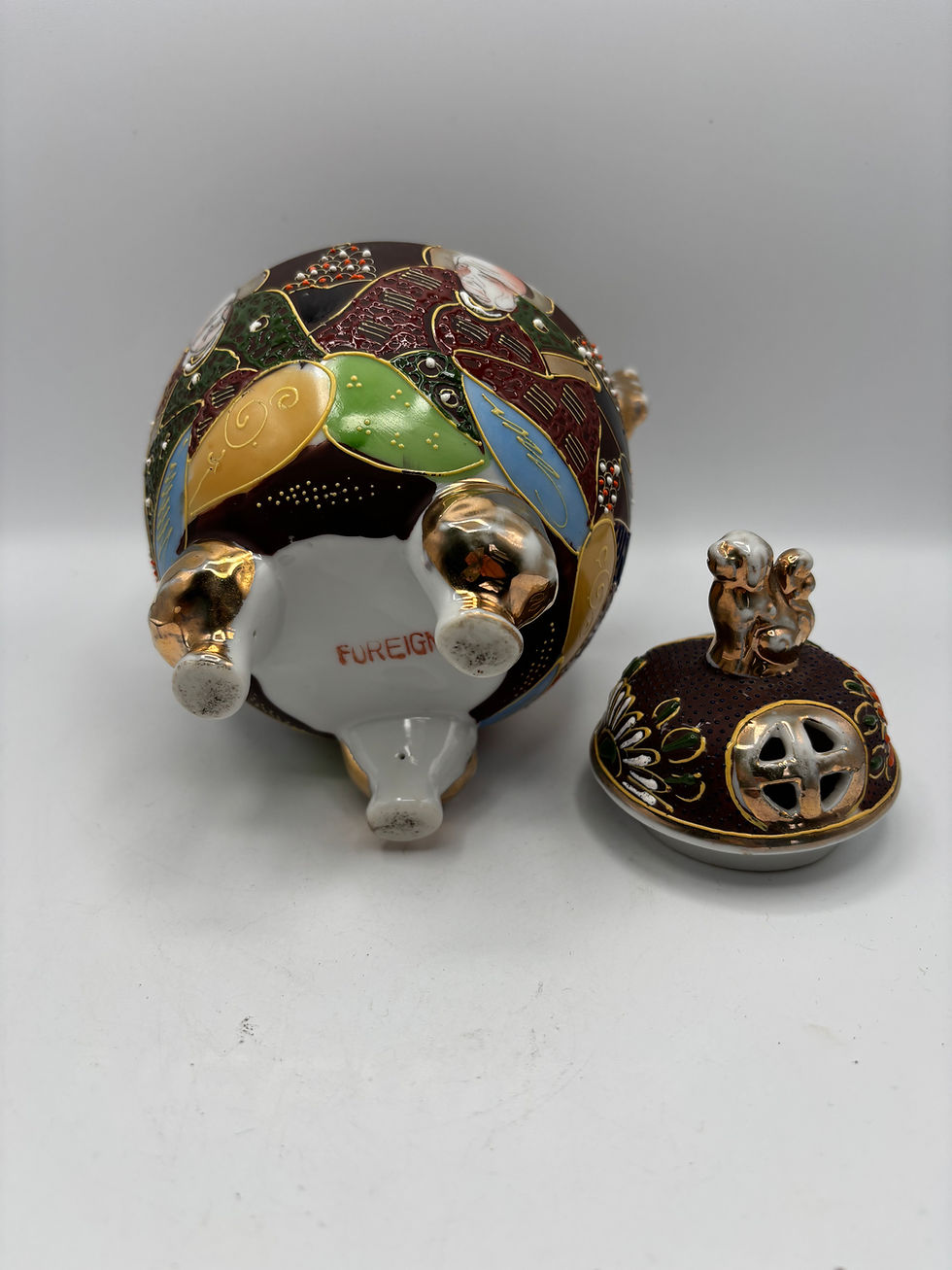 Thumbnail: Antique Satsuma incense burner with foo lions early 20th century Japanese