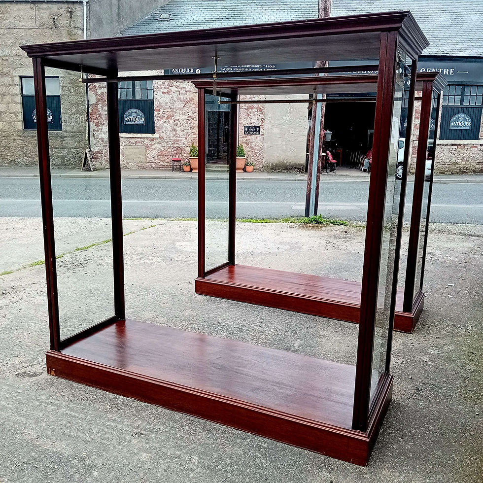 Thumbnail: ON SALE Large Cloak Room Mahogany Clothes Display Rack Glazed Side Panels.
