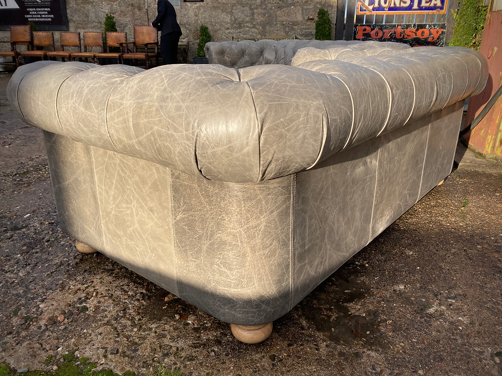 Thumbnail: Halo Two Seat Leather Sofa John Lewis in Stone Grey Chesterfield Tetrad 